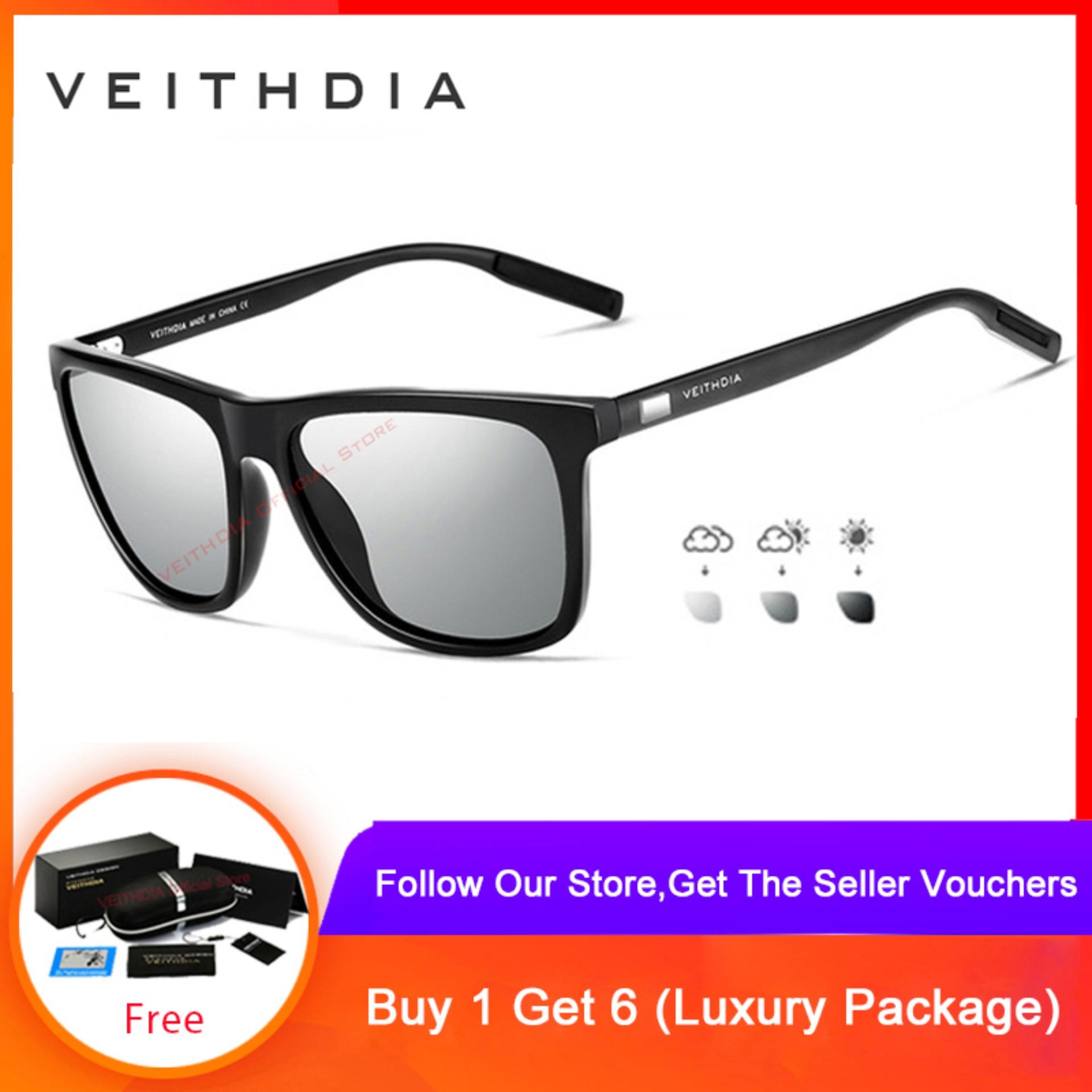 เช็คราคาVEITHDIA แว่นกันแดด Polarized แว่นตากันแดด แว่นโพลาไรซ์ สไตล์วินเทจ ใส่ได้ทั้งผู้หญิงและผู้ชาย - 6108