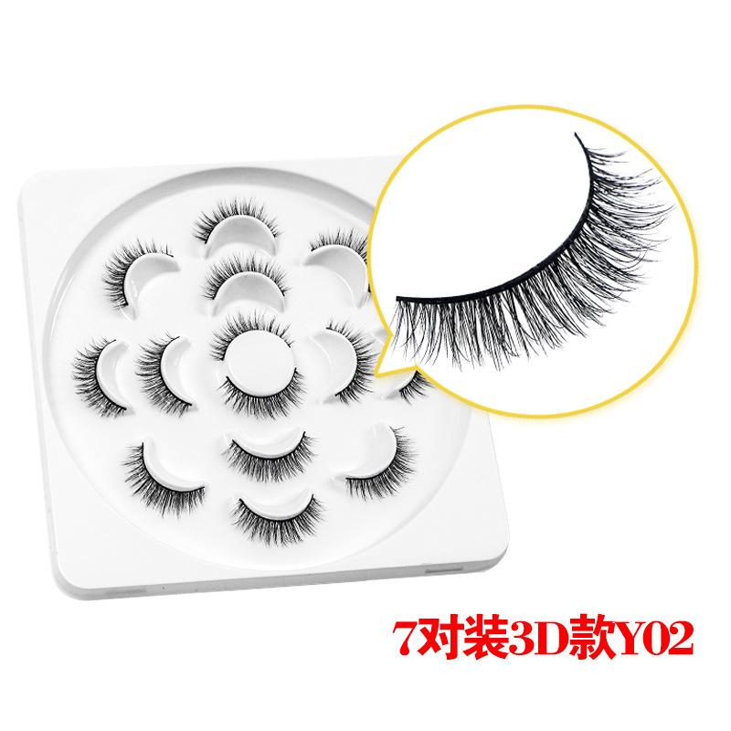 COSWEET Reusable False Eyelashes 3D Handmade 7 Pairs Set Natural Look Thicken Crossed Cluster Easy To Use