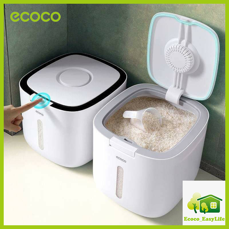 Ecoco Rice Bucket Insect-Proof & Moisture-Proof Sealed Rice Storage Dispenser Food Storage Container 5Kg/10KG ราคา 255 บาท*ส่งฟรี