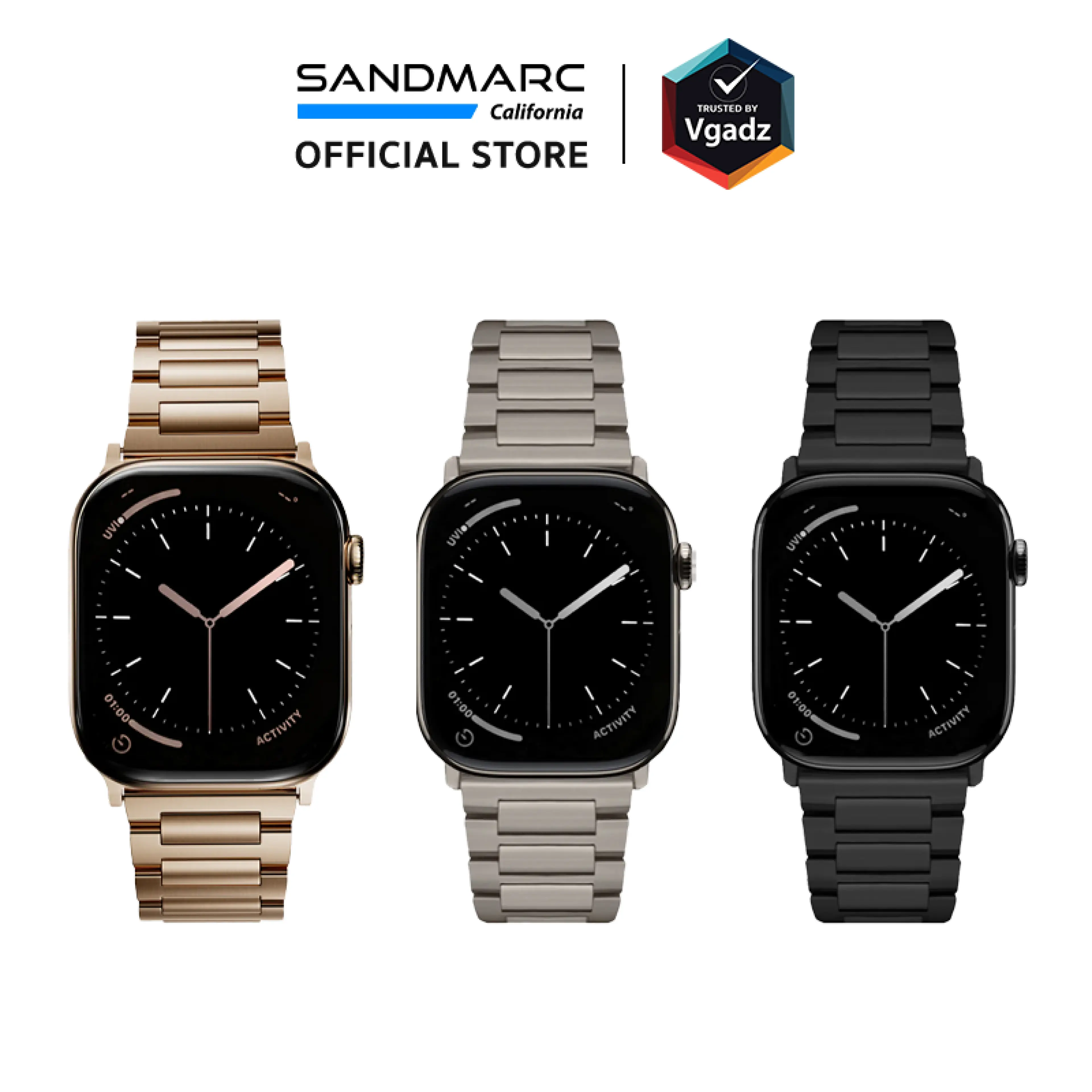 Sandmarc - สายนาฬิกาสำหรับ Apple Watch 42/45/46mm รุ่น Titanium (Grade 2) Vgadz