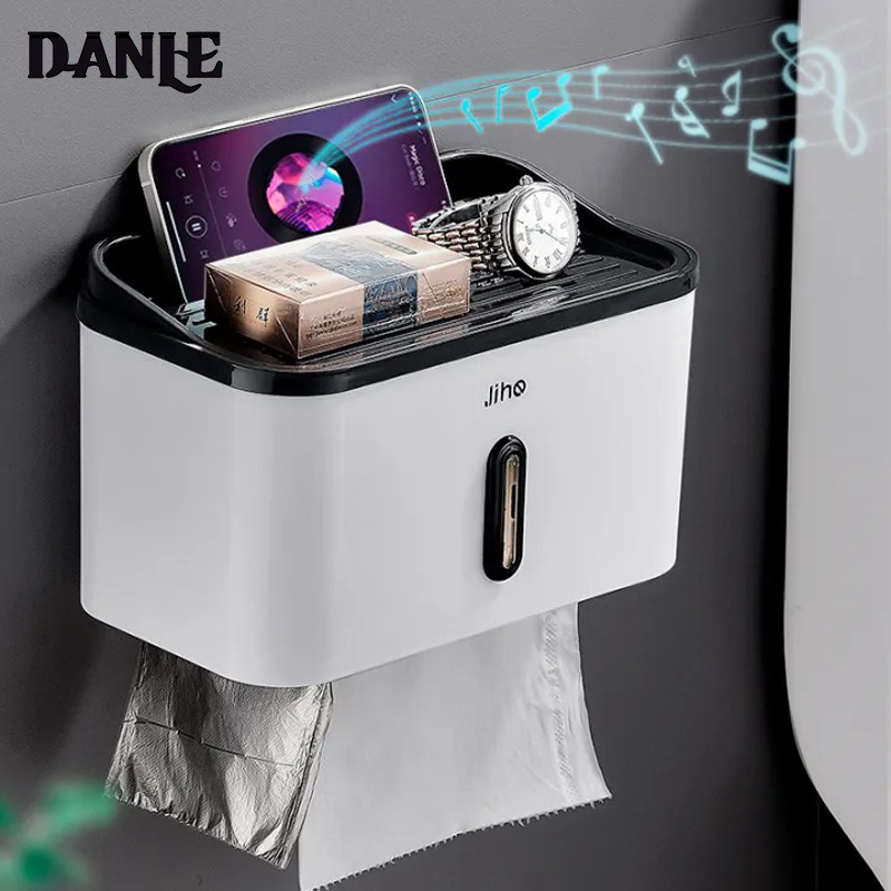 DANLE【จัดส่งฟรี】ที่ใส่ทิชชู่กันน้ำ กล่องทิชชู่ในห้องน้ำ ติดผนัง ไม่ต้องเจาะผนัง แข็งแรง ใส่ได้ทั้งทิชชู่ม้วน ทิชชู่แผ่น วางมือถือ กล่องกระดาษทิชชูในห้องน้ำ ความจุขนาดใหญ่ กล่องใส่กระดาษทิชชู่ กล่องใส่กระดาษชำระ แบบแขวน ไม่ต้องเจาะผนัง กันน้ำ พร้อมชั้นวางข ราคา 141 บาท*ส่งฟรี