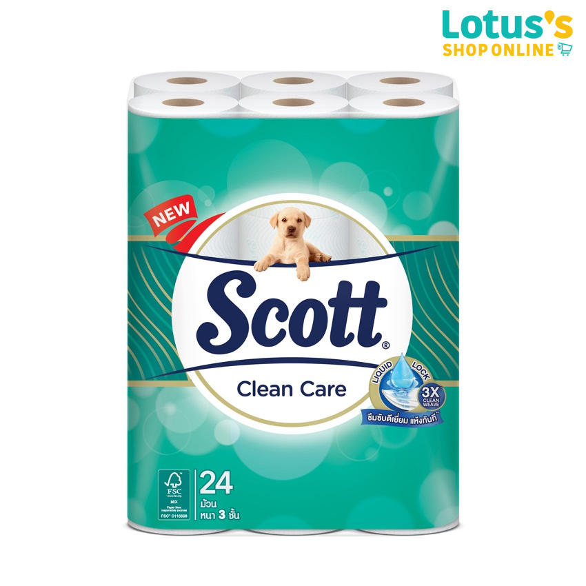 SCOTT CLEAN CARE (PACK 24 ROLLS) ราคา 285 บาท*ส่งฟรี