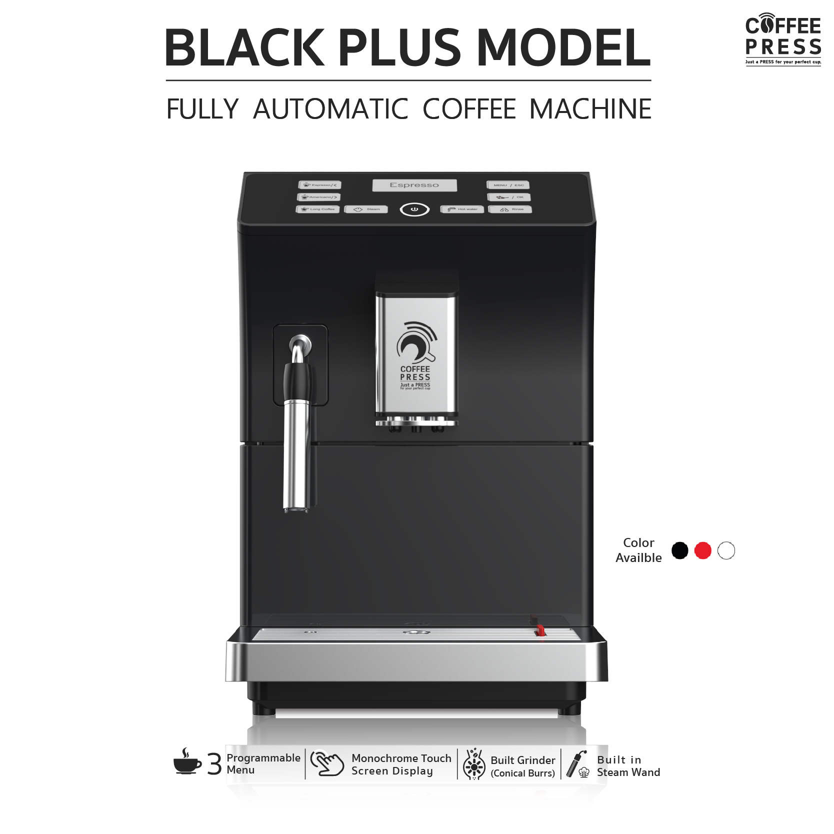 2026 Fresh Coffee Maker Full Automatic Espresso Coffee Machine | Black Plus Model Brand Coffee Press ราคา 21,900 บาท*ส่งฟรี