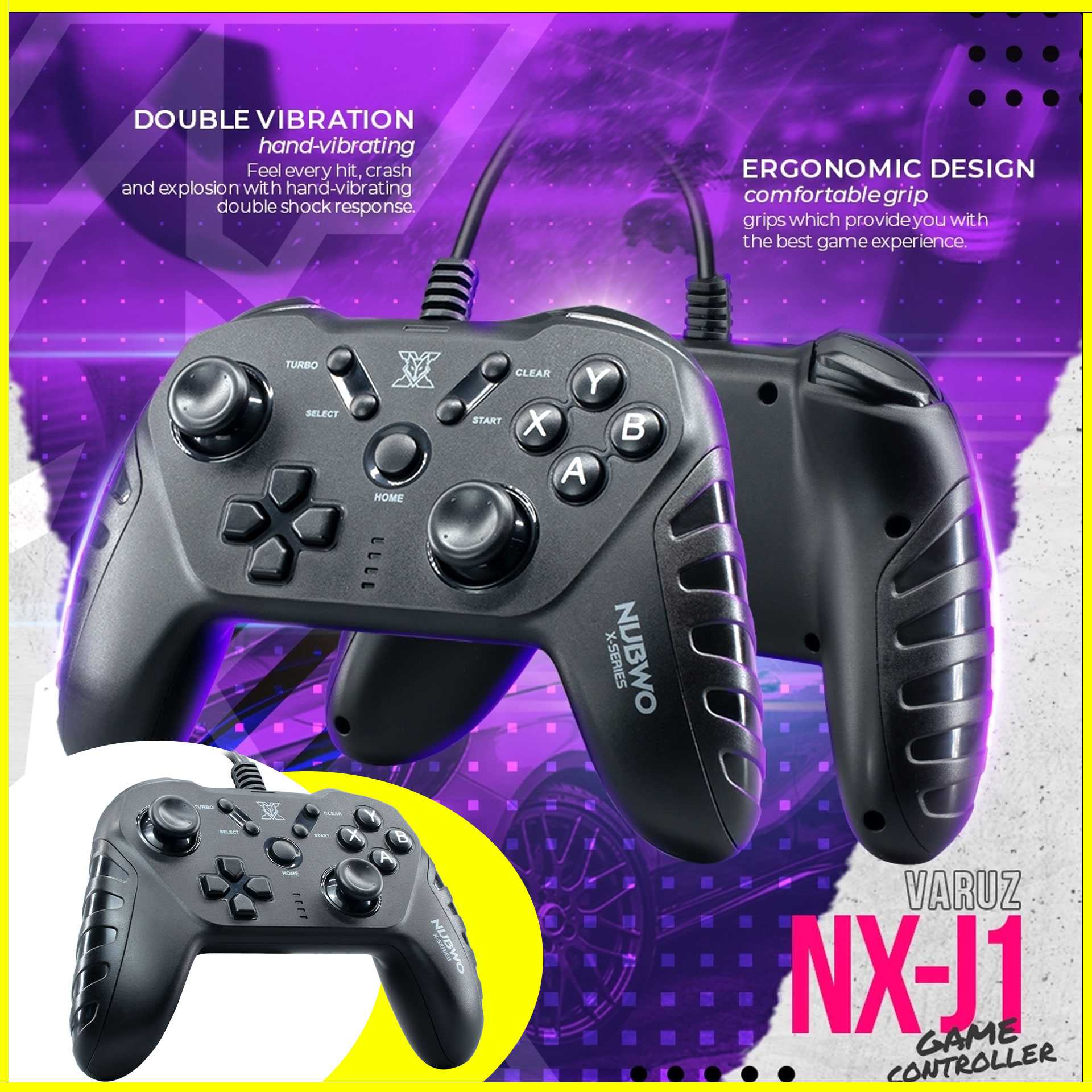 🎮( Gamepad Controller ) จอยเกมคอม Nubwo รุ่น NX-J1 เสียบแล้ว เล่นได้เลยไม่ต้องติดตั้งโปรแกรม เล่นได้ทันที ราคา 390 บาท*ส่งฟรี