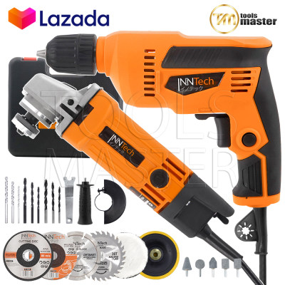 ดูภาพ (แพ็คคู่) InnTech เครื่องเจียร หินเจียร ลูกหมู 4 นิ้ว 1,050W + สว่านไฟฟ้า สว่าน 3 หุน 720W รุ่น IT-954 + IT-606 แถมฟรี!! ดอกสว่าน ดอกเจียร ใบตัดเหล็ก ใบเจียร ใบตัดไม้ ใบตัดปูน แป้นขัดสี ขนแกะ และ อุปกรณ์ เครื่องมือช่าง รวม 26 ชิ้น INNT-954-606 <br/>เพิ่มเติม (แพ็คคู่) InnTech เครื่องเจียร หินเจียร ลูกหมู 4 นิ้ว 1,050W + สว่านไฟฟ้า สว่าน 3 หุน 720W รุ่น IT-954 + IT-606 แถมฟรี!! ดอกสว่าน ดอกเจียร ใบตัดเหล็ก ใบเจียร ใบตัดไม้ ใบตัดปูน แป้นขัดสี ขนแกะ และ อุปกรณ์ เครื่องมือช่าง รวม 26 ชิ้น INNT-954-606
