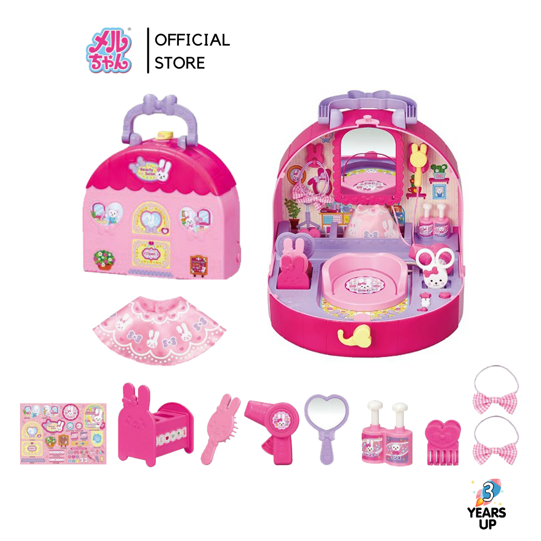 MELL CHAN® Rabbit Beauty Salon メルちゃん おせわパーツ おしゃべりいっぱい うさぎさんびようしつ(限定品リボンクリップセット)美容室 Mel-chan Mellchan Japanese Doll Pretend Play Toys ราคา 2,653 บาท*ส่งฟรี