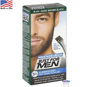 สินค้า Just For Men Moustache & Beard M45 Dark Brown Black 14g. ครีมเปลี่ยนสีหนวดเคราคิ้วสำหรับผู้ชาย สินค้านำเข้าจากสหรัฐอเมริกา สีน้ำตาลเข้มธรรมชาติ