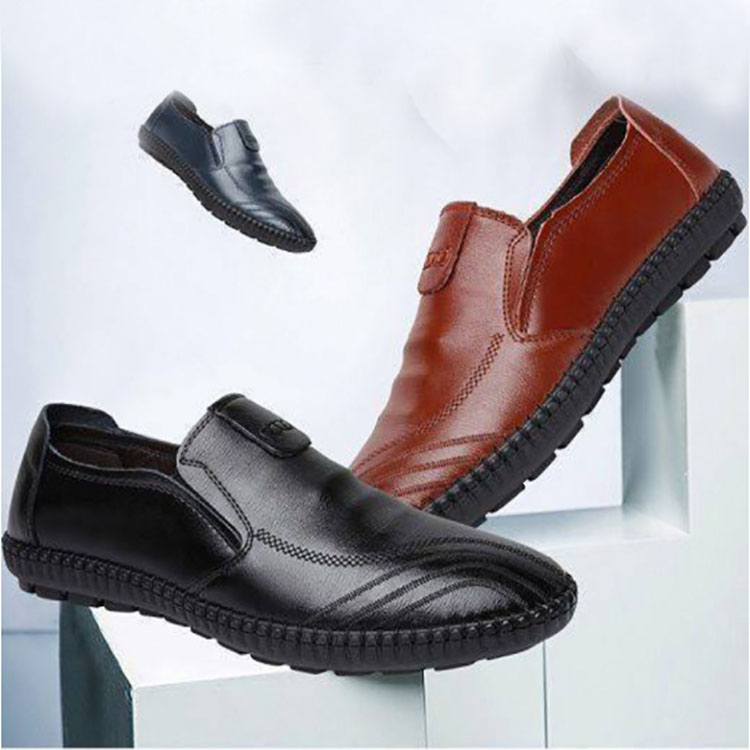 ข้อมูลประกอบของ ★SUPER★ Men's Leather Bss Shoes Soft Pea Shoes Men's Leather Lazy Shoes รองเท้าลำลองผู้ชายรองเท้าส้นแบนแบบสบาย ๆ รองเท้าหนังสุภาพบุรุษ รองเท้าหนังแท้ธุรกิจชาย รองเท้าถั่วหนังนุ่มลำลองชาย