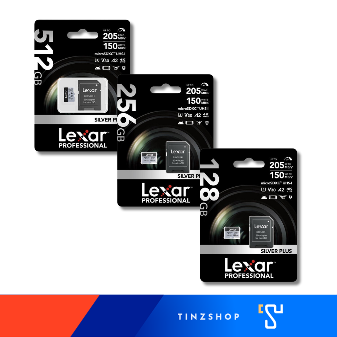 Lexar Professional Silver Plus SD Card [128GB, 256GB, 512GB] สินค้าของแท้ - ยี่ห้อ Lexar ราคา 690 บาท*ส่งฟรี