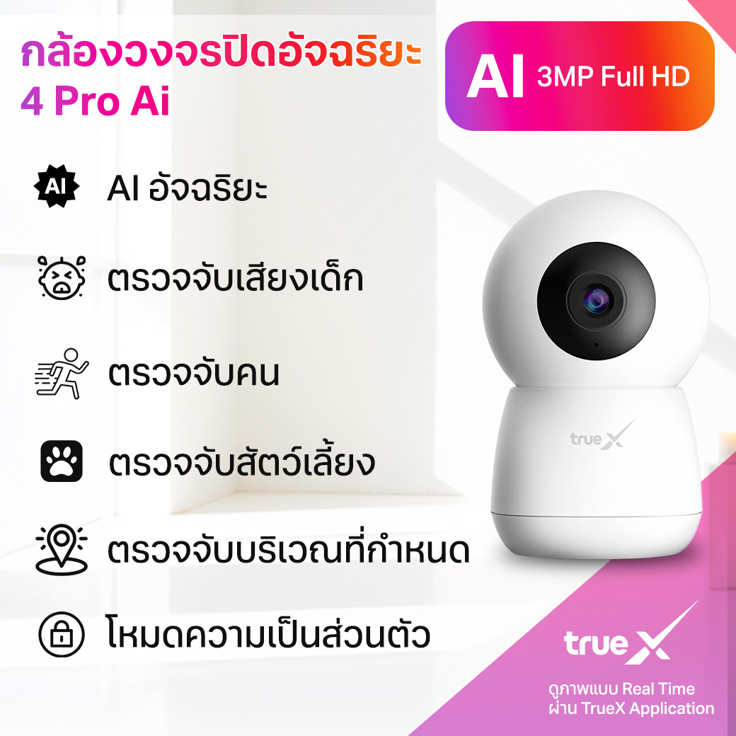 Smart Camera 4Pro Ai (กล้องวงจรปิดอัจฉริยะ 4Pro Ai) ราคา 990 บาท*ส่งฟรี