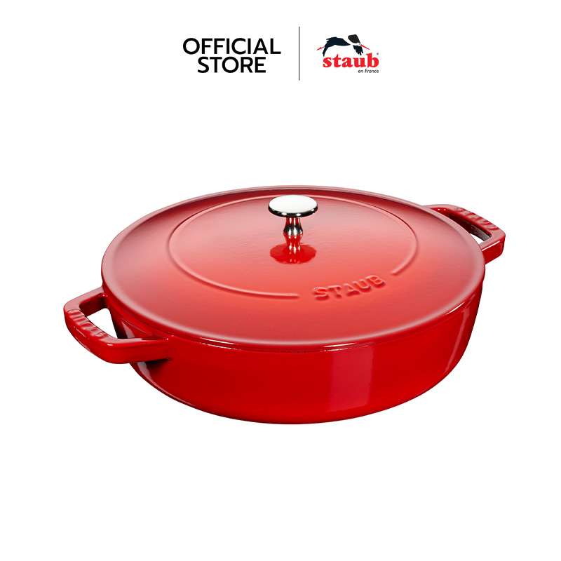 Staub Braisers Saute pan Chistera lid Round 24cm. Cherry ราคา 11,200 บาท*ส่งฟรี