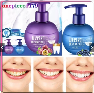 สินค้า ยาสีฟันเบคกิ้งโซดา สมุนไพร ยาสีฟัน ฟอกฟันขาว ลดกลิ่นปาก ลดครบหินปูนBaking Soda Tooth Protection 220g Toothpaste กลิ่นบรูเบอร์รี่(074)