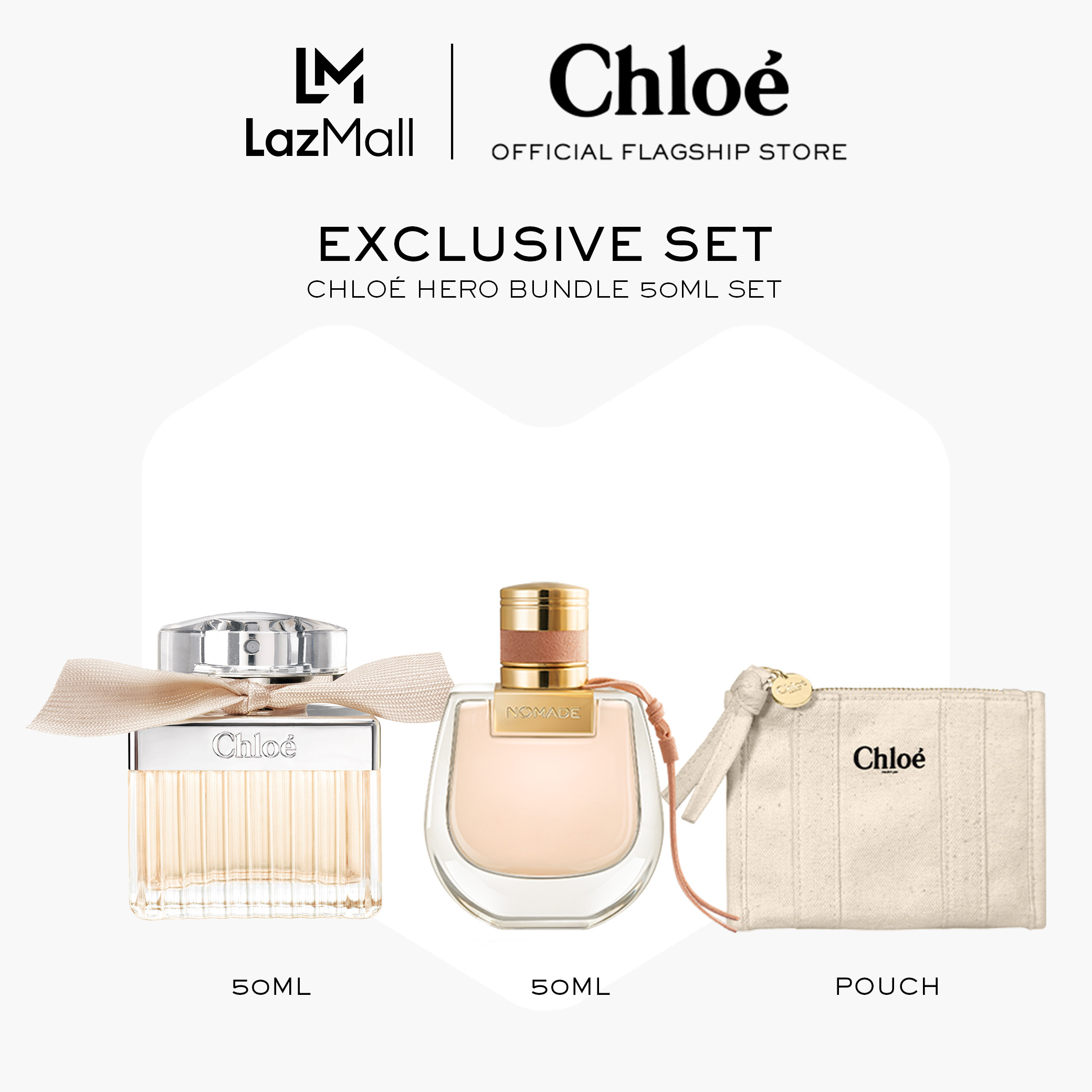 น้ำหอม น้ำหอมผู้หญิงผู้ชายกลิ่นติดทนนาน Chloe Chloé Hero Bundle Duo - Signature EDP 50ml + Nomade EDP 50ml + ฟรีซอง