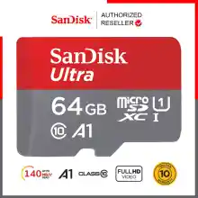 ภาพขนาดย่อของภาพหน้าปกสินค้าSanDisk Ultra MicroSDXC Card UHS-I Class10 A1 U1 ความจุ 64GB ความเร็วสูงสุด 140 MB/S เมมโมรี่ การ์ด แซนดิส ประกัน 10 ปี Synnex (SDSQUAB-064G-GN6MN) ใส่โทรศัพท์ มือถือ และแท็บเล็ต จากร้าน Actioncam Thailand บน Lazada