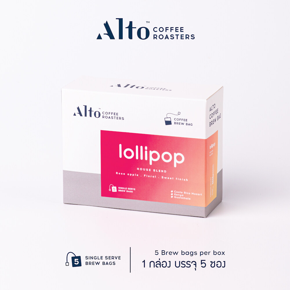 ข้อมูลประกอบของ Alto Coffee Brew Bag กาแฟดริปแบบซอง (แช่) - Lollipop Blend