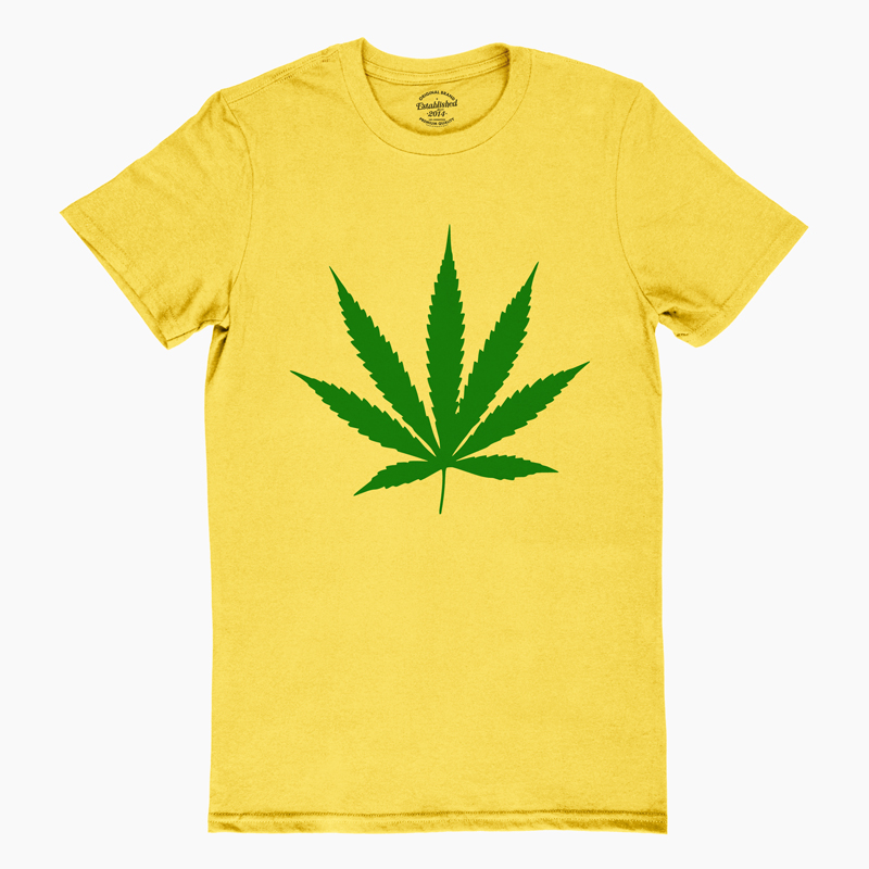 เสื้อยืดลาย ใบกัญชา Weed Marijuana เสื้อยืดคอกลม แขนสั้น มีหลายสี ไซส์ S - 2XL