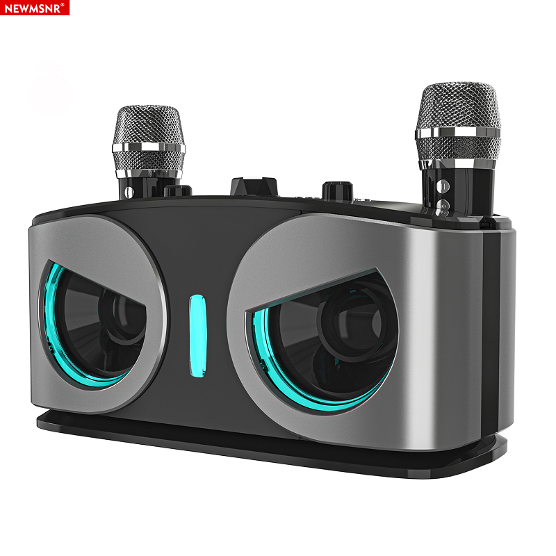 NEWMSNR Bluetooth Speaker With Dual Mic Wireless Bluetooth Microphone Karaoke Speaker 9D Stereo Bass Amplifier Party RGB LED Light Portable Home KTV Sound Speaker ราคา 899 บาท*ส่งฟรี
