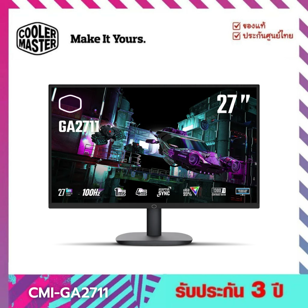 จอเกมมิ่ง 27" Cooler Master - Monitor 27" 2K QHD Flat 100Hz IPS รับประกันศูนย์ไทย 3 ปี ราคา 4,890 บาท*ส่งฟรี