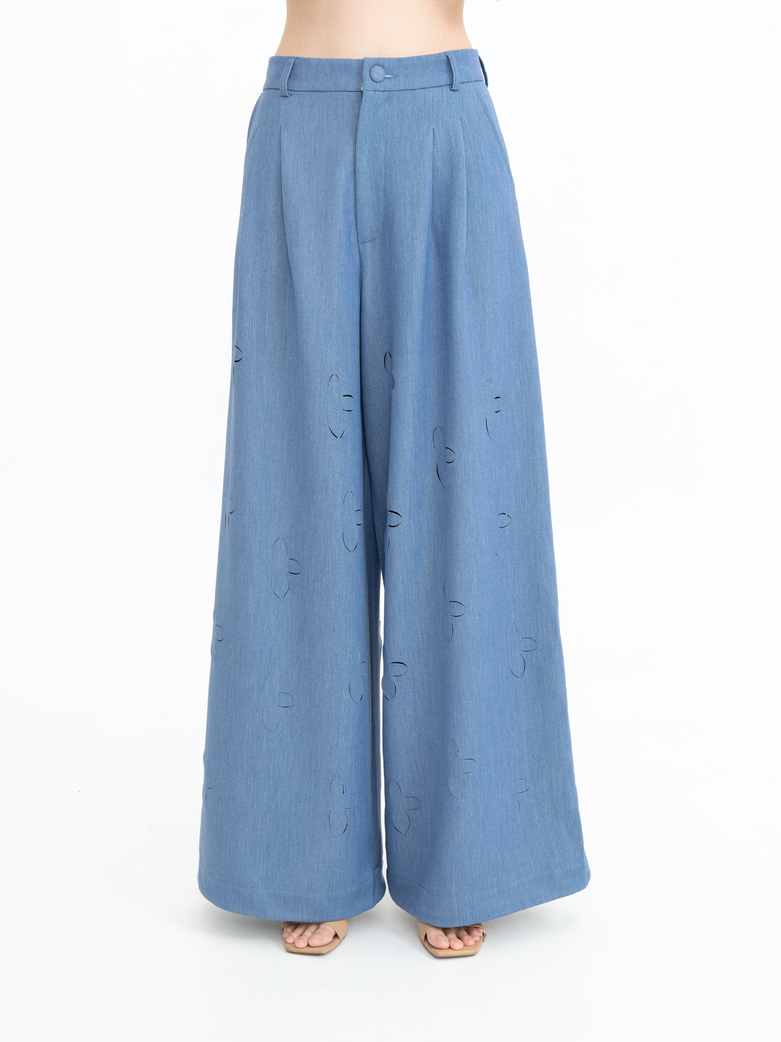 Pania Zoe Wide-Legs Trouser in Denim Blue ราคา 3,900 บาท*ส่งฟรี