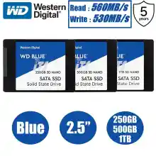 ภาพขนาดย่อของภาพหน้าปกสินค้าWestern Digital 1TB WD BLUE SSD Hard Disk SSD 250 GB 500GB 1TB HD 3D NAND 2.5 "SATA III 6กิกะไบต์/วินาทีภายใน Solid State Drive สำหรับ PC Loptop 3 ปี พร้อมส่ง จากร้าน Waaroom บน Lazada