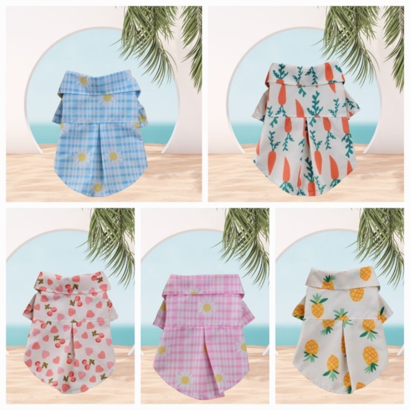 (B07)เสื้อสงกรานต์สุนัข - แมว (*พร้อมส่งจากไทย!!*) ธีมSummer เสื้อเชิ๊ตสัตว์เลี้ยง สีสันสดใส สินค้าสวยตรงปก ราคา  51 บาท*ส่งฟรี