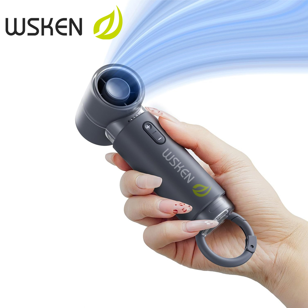 WSKEN พัดลมพกพา mini - ดีไซน์กระเป๋าเล็กส่วนตัว ชาร์จไฟได้ผ่าน USB 5 สปีด ของขวัญสำหรับผู้หญิง ผู้ชาย/กลางแจ้ง/เดินทาง พัดลมมือถือ ราคา 411 บาท*ส่งฟรี