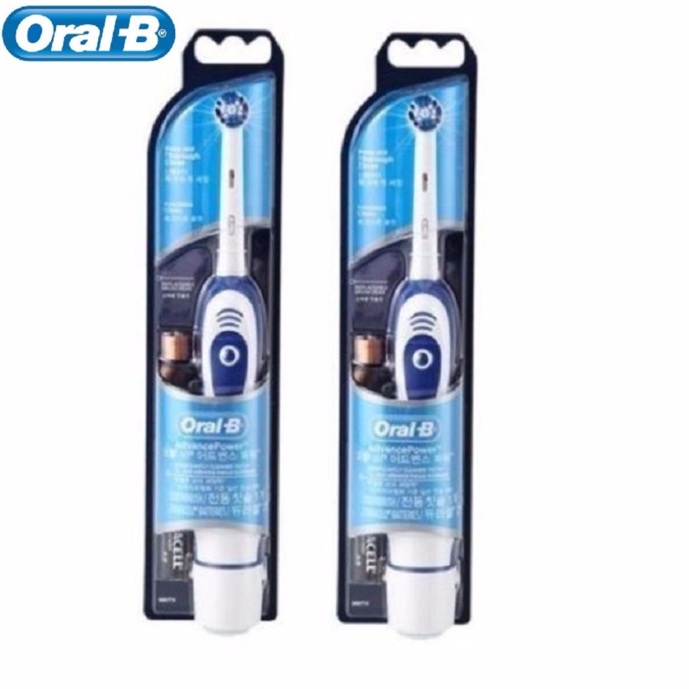 แปรงสีฟันไฟฟ้าเพื่อรอยยิ้มขาวสดใส นราธิวาส 2 x Oral B แปรงสีฟันไฟฟ้า ออรัล บี Advance Power400 DB4010 Battery Powered Electric Toothbrush  White Blue 