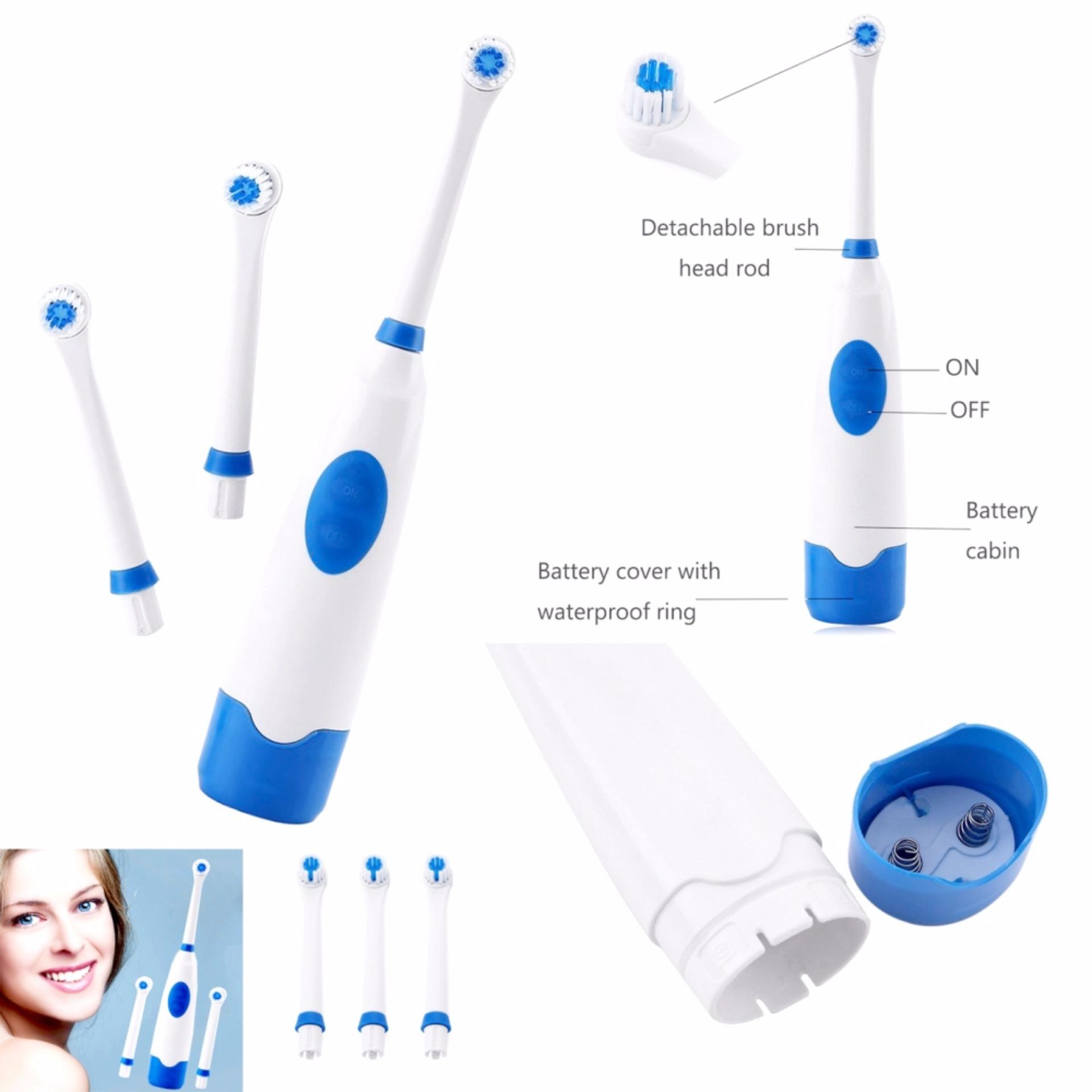  ปราจีนบุรี แปรงสีฟันไฟฟ้ากันน้ำ 3 หัว Electric Toothbrush Oral Hygiene Rotating Anti Slip Pro