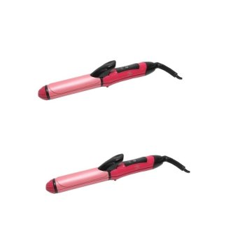 ซื้อ/ขาย เครื่องหนีบผมตรง ที่หนีบผม เครื่องรีดผม เครื่องหนีบและม้วนผม รุ่น 737 (สีชมพู) x2