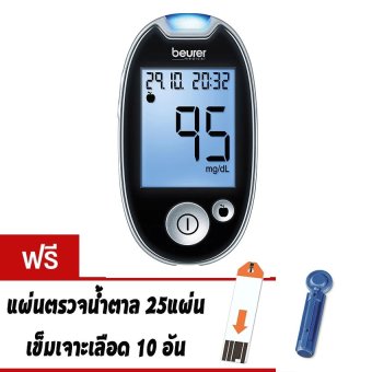 Beurer เครื่องวัดน้ำตาลในเลือด รุ่น GL44 นำเข้าเยอรมัน (แถมฟรี แผ่นตรวจน้ำตาลและเข็มเจาะเลือด)