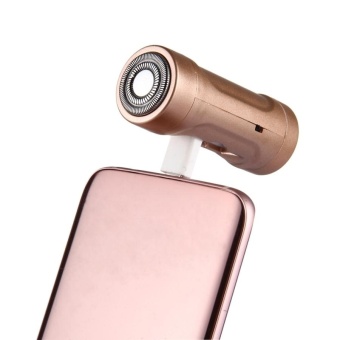 ราคา Cell Phone Razor 2 In 1 Mini Micro USB Portable Electric Trimmer Shaver For Android Phones With Flashlight Function(Gold) - intl