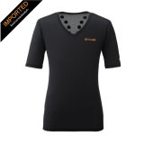 เสื้อ Colantotte X1 Men’s V-Neck Support & Recovery เสื้อแขนสั้นแม่เหล็กบรรเทาอาการปวดหลัง - Black