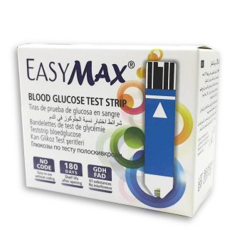 EasyMax แถบตรวจสำหรับใช้คู่กับเครื่องตรวจน้ำตาลในเลือด ยี่ห้อEasyMax 50 แผ่น