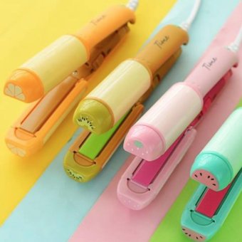 Hair Straightener เครื่องหนีบผม ม้วนผม 2 in 1 สำหรับพกพา ลายผลไม้น่ารัก Hair Straightener เครื่องหนีบผม ม้วนผม 2 in 1 สำหรับพกพา ลายผลไม้น่ารัก