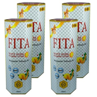 FITA White Aura Whitening Lotion ไฟต้าไวท์ออร่า ไวท์เทนนิ่ง โลชั่นบำรุงผิวขาว ผิวขาวใส อมชมพู ดูมีออร่า ขวดใหญ่สุดคุ้ม 500ml. (4 ขวด) FITA White Aura Whitening Lotion ไฟต้าไวท์ออร่า ไวท์เทนนิ่ง โลชั่นบำรุงผิวขาว ผิวขาวใส อมชมพู ดูมีออร่า ขวดใหญ่สุดคุ้ม 500ml. (4 ขวด)