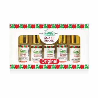 Snake Brand Aroma Oil Original อโรมา ออยล์ ออริจินัล ตรางู ( 5 มล. / 5 ขวดต่อกล่อง) Snake Brand Aroma Oil Original อโรมา ออยล์ ออริจินัล ตรางู ( 5 มล. / 5 ขวดต่อกล่อง)