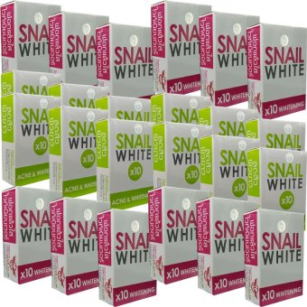 Snail White Soap x10 Whitening สบู่หอยทาก ฟอกผิว 70g. ( 12 ก้อน) +SNAIL WHITE X10 ACNE & WHITENING สบู่ สีเขียว (ลดสิวผิวขาว) 70g. ( 12 ก้อน) Snail White Soap x10 Whitening สบู่หอยทาก ฟอกผิว 70g. ( 12 ก้อน) +SNAIL WHITE X10 ACNE & WHITENING สบู่ สีเขียว (ลดสิวผิวขาว) 70g. ( 12 ก้อน)