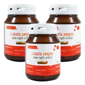 Shining L-Gluta Armoni แอล-กลูต้า อาโมนิ อาหารเสริมเร่งผิวขาว บรรจุ 30 เม็ด x 3 ขวด Shining L-Gluta Armoni แอล-กลูต้า อาโมนิ อาหารเสริมเร่งผิวขาว บรรจุ 30 เม็ด x 3 ขวด