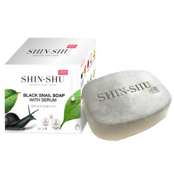 SHIN-SHU BLACK SNAIL SOAP WITH SERUM สบู่เมือกหอยทากดำผสมซีรั่ม นำเข้าจากเกาหลี ขนาด 30g. (1 กล่อง) SHIN-SHU BLACK SNAIL SOAP WITH SERUM สบู่เมือกหอยทากดำผสมซีรั่ม นำเข้าจากเกาหลี ขนาด 30g. (1 กล่อง)