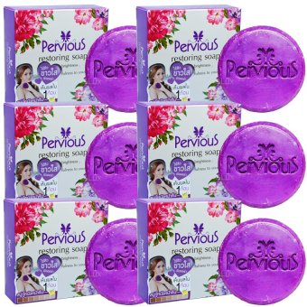 Pervious Restoring Soap สบู่กู้หนังหน้า เพอร์เวียส ไร้สิว ผิวออร่า เปลี่ยนผิวใหม่ในก้อนเดียว 100 กรัม (6 ก้อน) Pervious Restoring Soap สบู่กู้หนังหน้า เพอร์เวียส ไร้สิว ผิวออร่า เปลี่ยนผิวใหม่ในก้อนเดียว 100 กรัม (6 ก้อน)