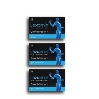 3กล่อง อาหารเสริม เพิ่มความสูง LEXAMIN, Growth Factor Plus, Height Increase Formula 1,120 mg (growth hormone booster) 30 Capsules 3กล่อง อาหารเสริม เพิ่มความสูง LEXAMIN, Growth Factor Plus, Height Increase Formula 1,120 mg (growth hormone booster) 30 Capsules