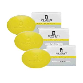 Harrogate soap ฮาโรเกต สบู่ซัลเฟอร์ สบู่น้ำแร่ รักษาสิว x3 50 g Harrogate soap ฮาโรเกต สบู่ซัลเฟอร์ สบู่น้ำแร่ รักษาสิว x3 50 g