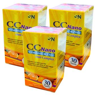 CC Nano Vitamin C & Zinc 1000 Complex ซีซี นาโน วิตามินซี&ซิงค์ ผิวสวย ขาวใส อมชมพู 3 กล่อง (30 เม็ด/กล่อง) CC Nano Vitamin C & Zinc 1000 Complex ซีซี นาโน วิตามินซี&ซิงค์ ผิวสวย ขาวใส อมชมพู 3 กล่อง (30 เม็ด/กล่อง)