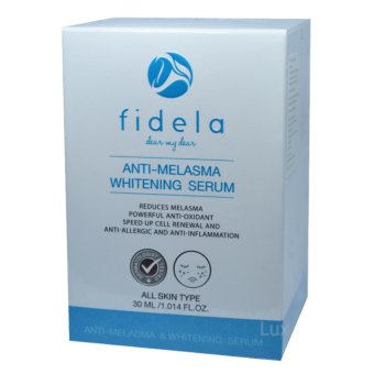 Fidela Anti-Melasma Whitening Serum ฟิเดล่าสูตรใหม่ รักษาฝ้า กระ เพิ่มผิวขาวสว่าง กระจ่างใส ขนาด 30 ml. (1 กล่อง) Fidela Anti-Melasma Whitening Serum ฟิเดล่าสูตรใหม่ รักษาฝ้า กระ เพิ่มผิวขาวสว่าง กระจ่างใส ขนาด 30 ml. (1 กล่อง)