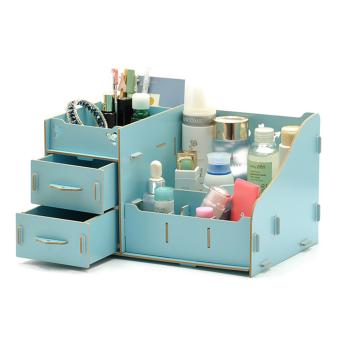 DIY Wooden Cosmetic Box (WD03 สีฟ้า) กล่องเก็บเครื่องสำอาง เครื่องประดับ DIY Wooden Cosmetic Box (WD03 สีฟ้า) กล่องเก็บเครื่องสำอาง เครื่องประดับ