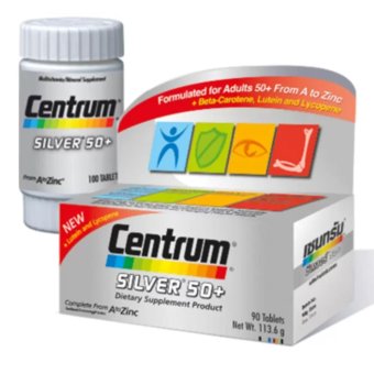 CENTRUM SILVER 50+ DIETARY 90 TAB เซนทรัม ซิลเวอร์ 50+ อาหารเสริมผู้สูงอายุ บำรุงร่างกาย 90 เม็ด CENTRUM SILVER 50+ DIETARY 90 TAB เซนทรัม ซิลเวอร์ 50+ อาหารเสริมผู้สูงอายุ บำรุงร่างกาย 90 เม็ด