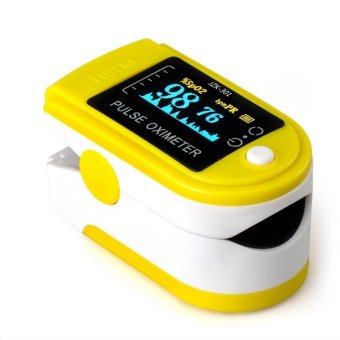อ้อความดันออกซิเจนปลายนิ้วไปจับหน้าจอมาตรวัดออกซิเจน Oximeter สีเหลือง อ้อความดันออกซิเจนปลายนิ้วไปจับหน้าจอมาตรวัดออกซิเจน Oximeter สีเหลือง