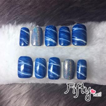 FIFTY NAIL เล็บปลอมสำเร็จรูป งานเจล (สีน้ำเงิน) FIFTY NAIL เล็บปลอมสำเร็จรูป งานเจล (สีน้ำเงิน)