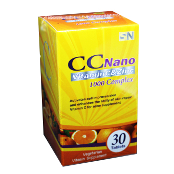 CC Nano Vitamin & Zinc 1000 Complex ซี ซี นาโนวิตามินซี + ซิงค์ ผิวสวย ขาวใส อมชมพู บรรจุ 30 เม็ด (1 กล่อง) CC Nano Vitamin & Zinc 1000 Complex ซี ซี นาโนวิตามินซี + ซิงค์ ผิวสวย ขาวใส อมชมพู บรรจุ 30 เม็ด (1 กล่อง)