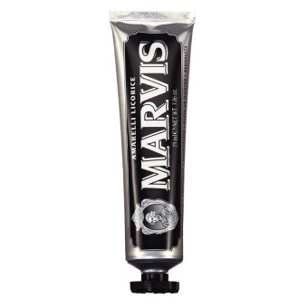 Marvis Toothpaste สูตร Amarelli Licorice ยาสีฟันมาวิส รอยยิ้มสดใส กลิ่นลูกอมชะเอมที่ดีที่สุดในโลกของ Amarelli ให้ลมหายใจหอมสดชื่นยาวนาน 75ml. (1 หลอด) Marvis Toothpaste สูตร Amarelli Licorice ยาสีฟันมาวิส รอยยิ้มสดใส กลิ่นลูกอมชะเอมที่ดีที่สุดในโลกของ Amarelli ให้ลมหายใจหอมสดชื่นยาวนาน 75ml. (1 หลอด)
